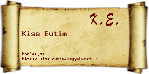 Kiss Eutim névjegykártya